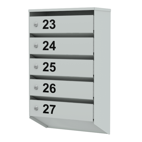 металлический почтовый ящик на 5 ячеек серия базис
