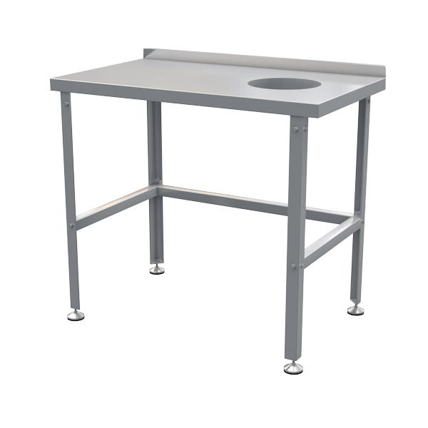 стол из нержавейки кухонный угловой 870x600x600