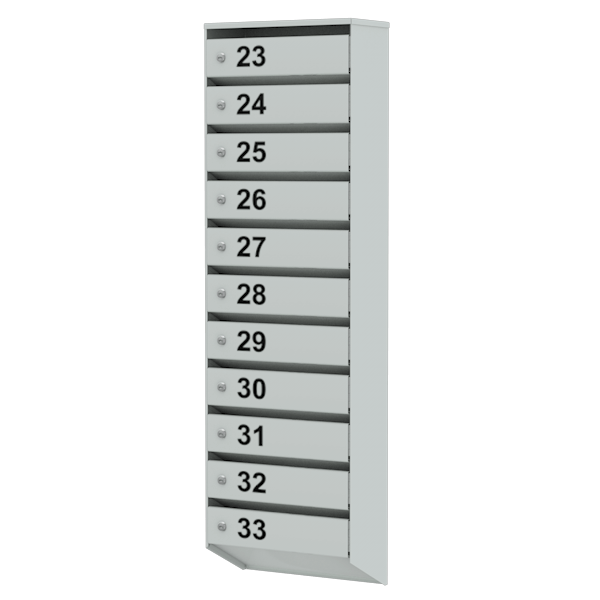 металлический почтовый ящик на 11 ячеек серия базис