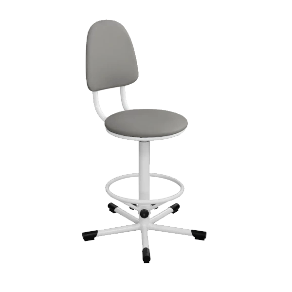 Промышленный стул светло-серый КР03 каркас белый промышленный стул светло-серый кр03 каркас белый фото