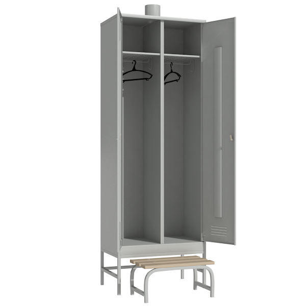 шкаф с принудительной вентиляцией и выдвижной скамьей