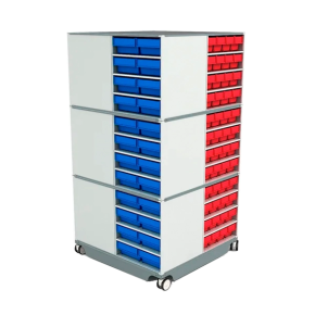 поворотная кассетница кп-03 синие и красные ящики фото