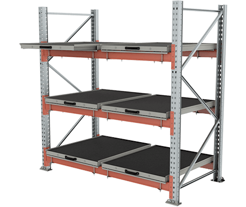 Стеллажи с выкатными платформами