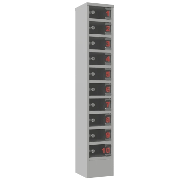 шкаф для хранения мобильных телефонов шст 10 с дверками из оргстекла