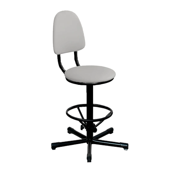 Промышленный стул белый КР03 каркас черный промышленный стул белый кр03 каркас черный фото