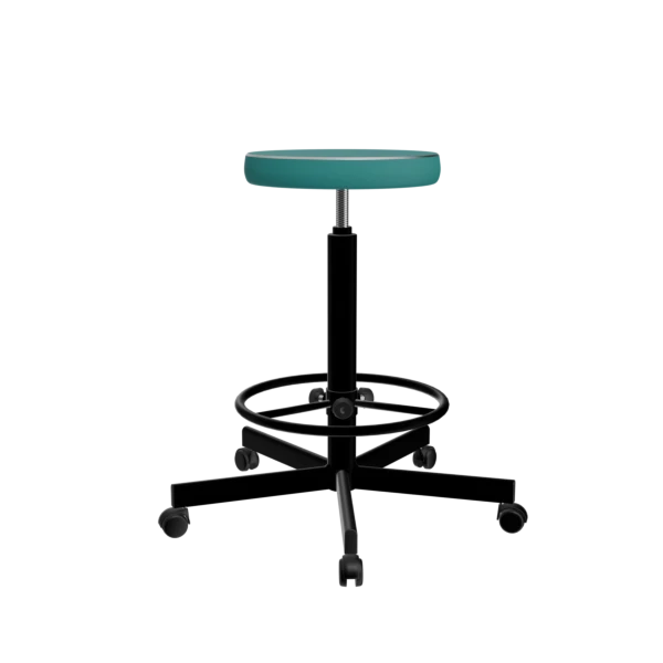 табурет на винтовой опоре зеленый т02-1/к каркас черный фото