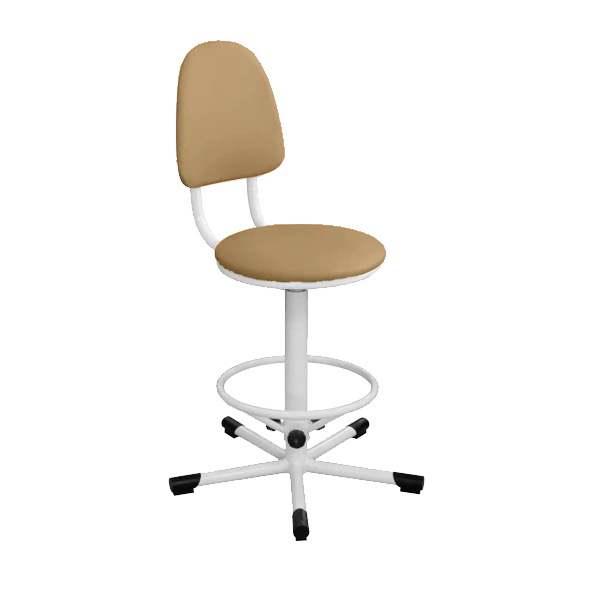 Промышленный стул бежевый КР03 каркас белый промышленный стул бежевый кр03 каркас белый фото