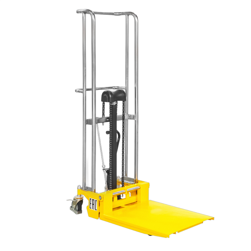 штабелер гидравлический pj4150 (400 кг; 1,5 м; с вилами и площадкой) smartlift фото