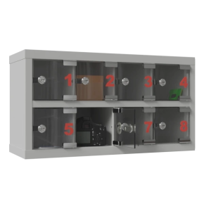 шкаф для хранения мобильных телефонов шм 8 с дверками из оргстекла