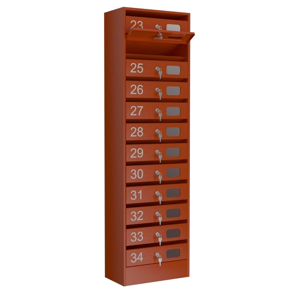 почтовый ящик 12-секционный серия эталон колор с окошком фото