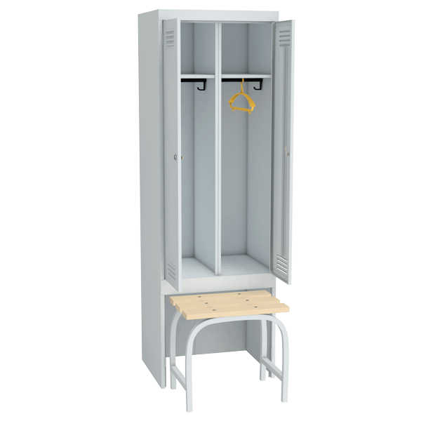 шкаф для одежды двухстворчатый с выдвижной скамьей артикул 22616