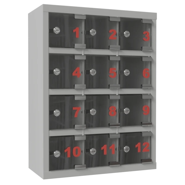 шкаф для хранения мобильных телефонов шм 12 с дверками из оргстекла