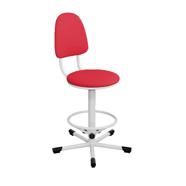 Промышленный стул красный КР03 каркас белый промышленный стул красный кр03 каркас белый фото