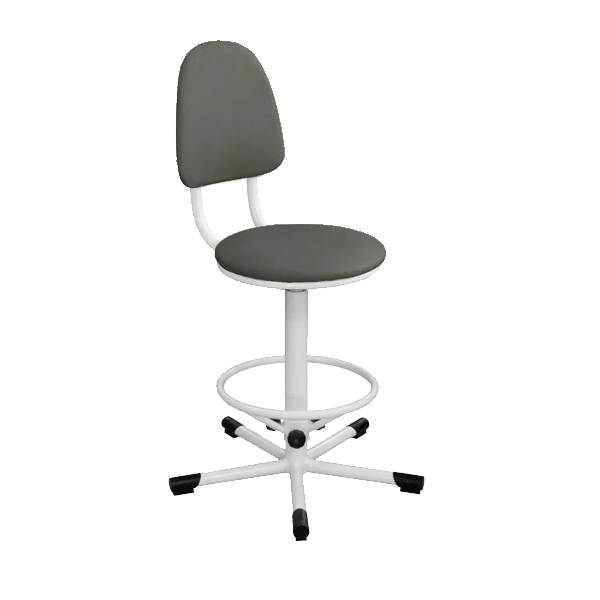 Промышленный стул серый КР03 каркас белый промышленный стул серый кр03 каркас белый фото