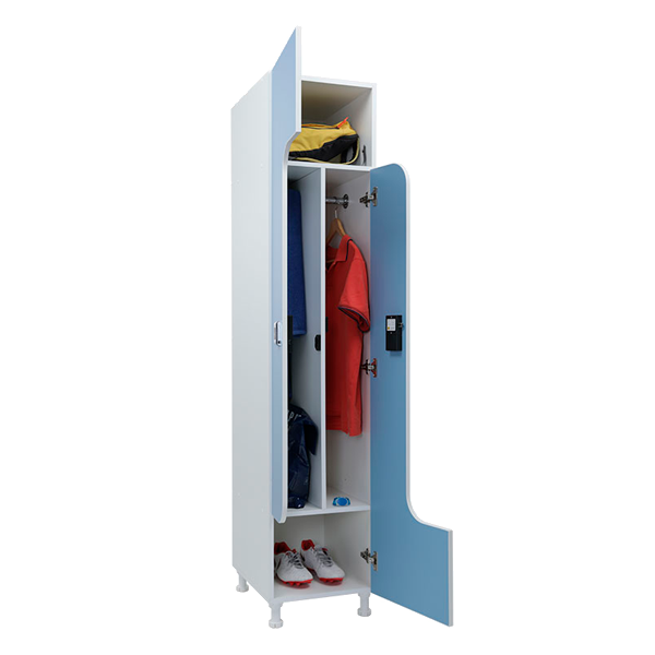 шкаф для раздевалок wlz 21-40 el голубой/белый