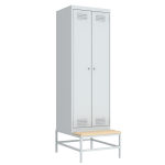 шкаф для одежды на подставке с деревянной скамьей фото