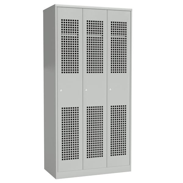Шкаф железный для раздевалок с перфорированными дверьми шкаф железный для раздевалок с перфорированными дверьми фото