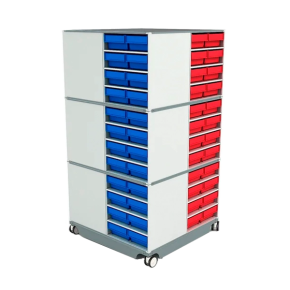 поворотная кассетница кп-01 синие и красные ящики фото