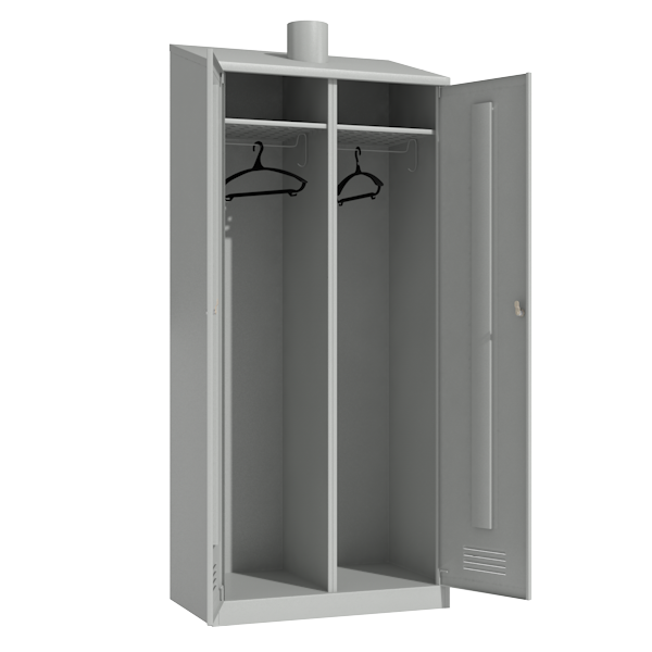 шкаф для одежды вентилируемый с наклонной крышей