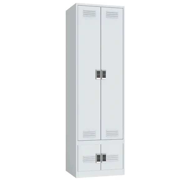 шкаф гардеробный для раздевалок с отделениями под обувь с электронным замком фото