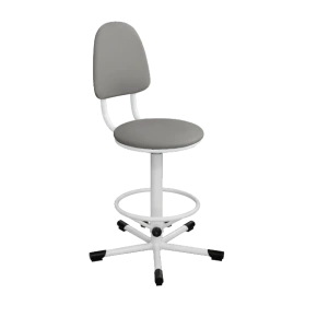 Промышленный стул светло-серый КР03 каркас белый промышленный стул светло-серый кр03 каркас белый фото