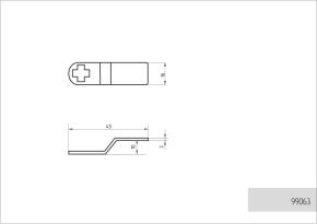 язычок для замка евробокс изогнутый 10 мм фото