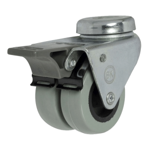 колесо аппаратное полиуретановое сдвоенное под болт с тормозом фото