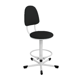 промышленный стул черный кр03 каркас белый фото