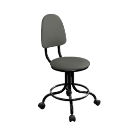 кресло на винтовой опоре серое кр01 каркас черный фото