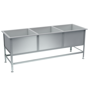 ванна моечная 3 раковины 870x2300x800 фото