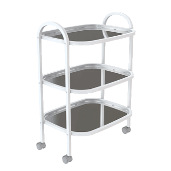 стол медицинский инструментальный 3-полочный с полками из нержавеющей стали фото