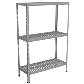 стеллаж из нержавейки с перфорированными полками 1500x1000x400 фото