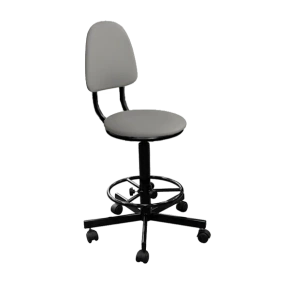 кресло на винтовой опоре светло-серое кр02/к каркас черный фото