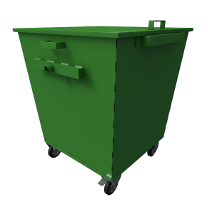 контейнер на 1100 литров на колёсах с ручками, захватом и крышкой с фиксатором фото