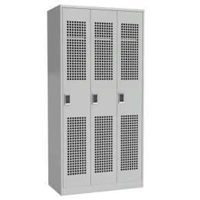 шкаф для сменной одежды металлический с перфорированными дверьми и электронным замком фото
