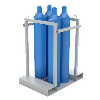 контейнер (палета) для 4 кислородных газовых баллонов фото