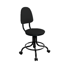 кресло на винтовой опоре черное кр01 каркас черный фото