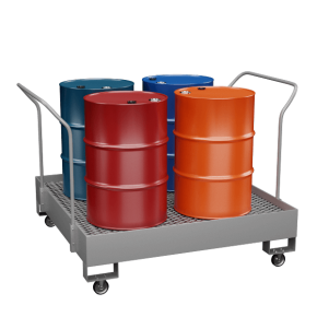 поддон для хранения 4 бочек на колесах 1230х1500х1500 пвл фото