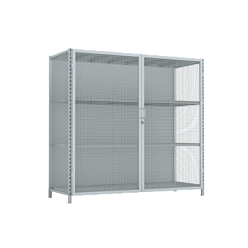 стеллаж 2000x1800x750 стенки сетчатые, двери сетчатые, 4 яруса фото