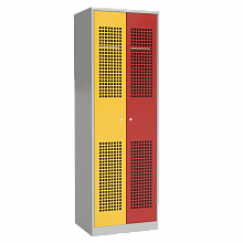 секционный шкаф для раздевалок с цветными перфорированными дверцами артикул 22735