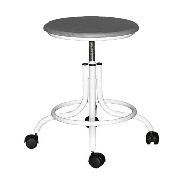 табурет мдф винтовой светло-серый т01-1 каркас белый фото