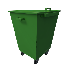 контейнер на 750 литров на колёсах с ручками и крышкой фото