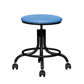 табурет на винтовой опоре синий т01 черный каркас фото