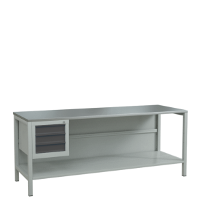 верстак 2000 с полкой и подвесной тумбой с 3 ящиками фото