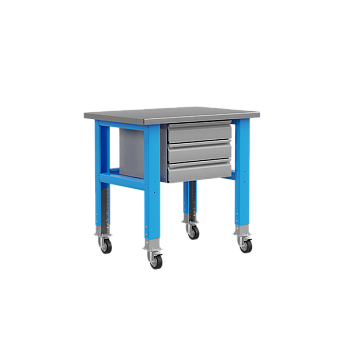 стол металлический промышленный 1000 мм place модуль с 3 ящиками, на колесах фото