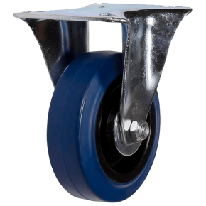 колесо аппаратное синяя эластичная резина неповоротное 100 мм фото