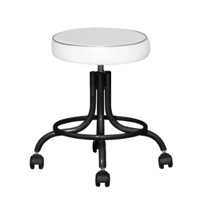 табурет винтовой белый т01-1 черный каркас фото