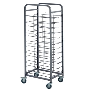 тележка-шпилька для столовых подносов из нержавейки колеса 75 мм фото
