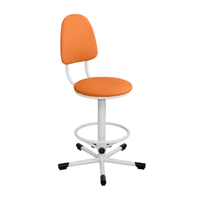 Промышленный стул оранжевый КР03 каркас белый промышленный стул оранжевый кр03 каркас белый фото