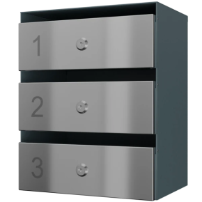 почтовый ящик 3-секционный серии ультра инокс смарт фото
